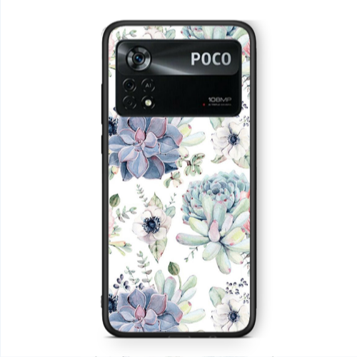 Xiaomi Poco X4 Pro Flower 56 Black Glossy Θήκη