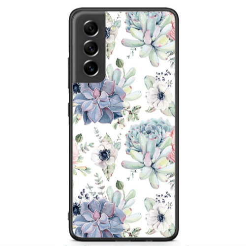 Samsung S21 FE Flower 56 Black Glossy Θήκη