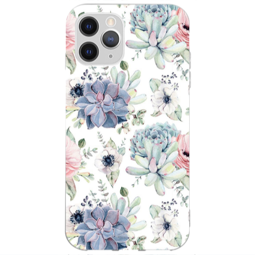 Apple iPhone 12 Pro Max Flower 56 Transparent Silicone TPU Θήκη