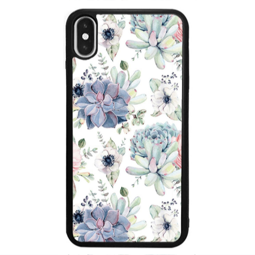 Apple iPhone Xs Max Flower 56 Black Glossy Θήκη