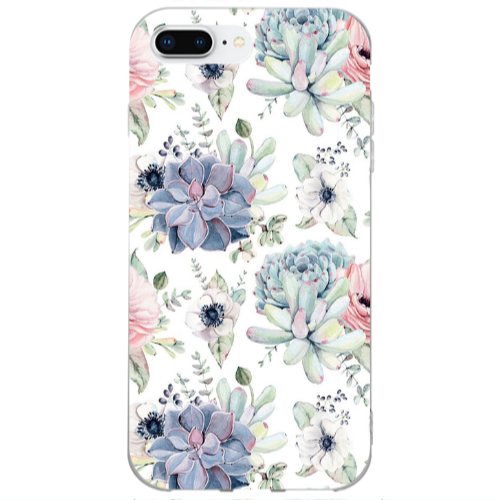 Apple iPhone 7 Plus Flower 56 Transparent Silicone TPU Θήκη