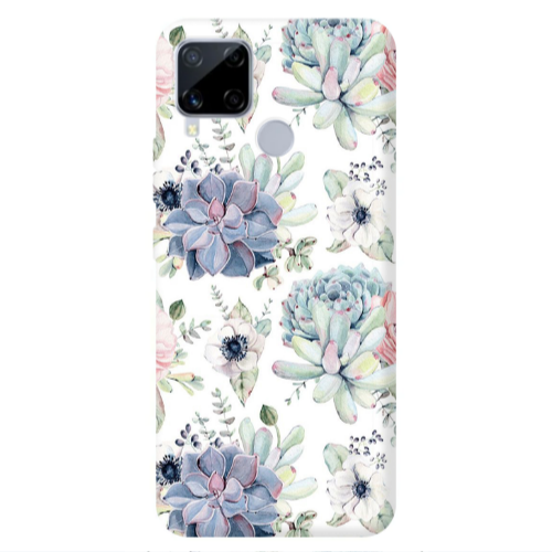 Realme C25 Flower 56 Transparent Silicone TPU Θήκη