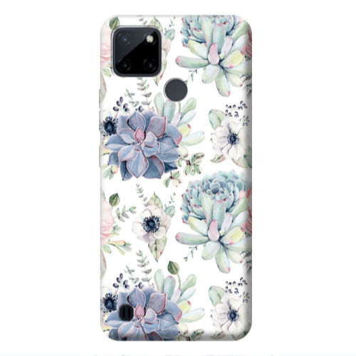 Realme C25Y Flower 56 Transparent Silicone TPU Θήκη
