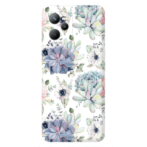 Realme C35 Flower 56 Transparent Silicone TPU Θήκη