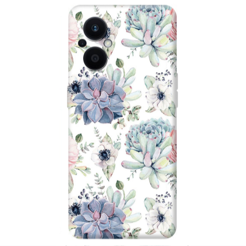 Oppo Reno 7 Lite Flower 56 Transparent Silicone TPU Θήκη