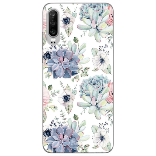 Huawei P30 Flower 56 Transparent Silicone TPU Θήκη