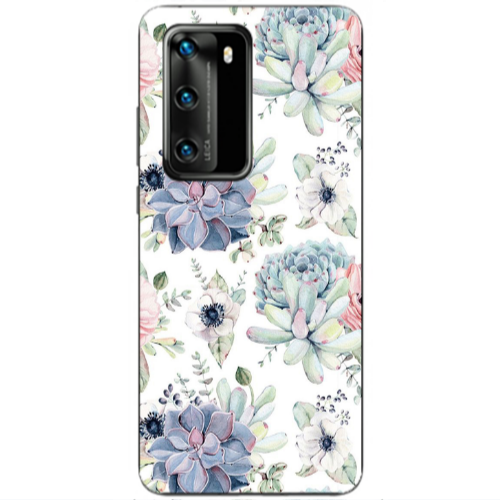 Huawei P40 Flower 56 Transparent Silicone TPU Θήκη