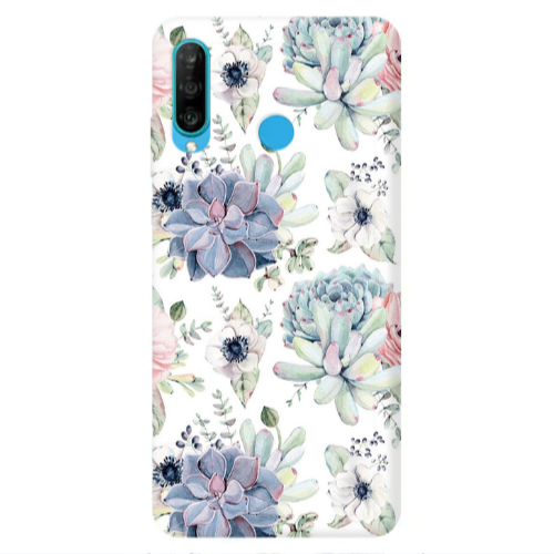 Huawei P30 Lite Flower 56 Transparent Silicone TPU Θήκη
