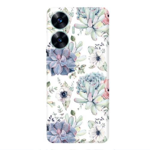 Realme C55 Flower 56 Transparent Silicone TPU Θήκη