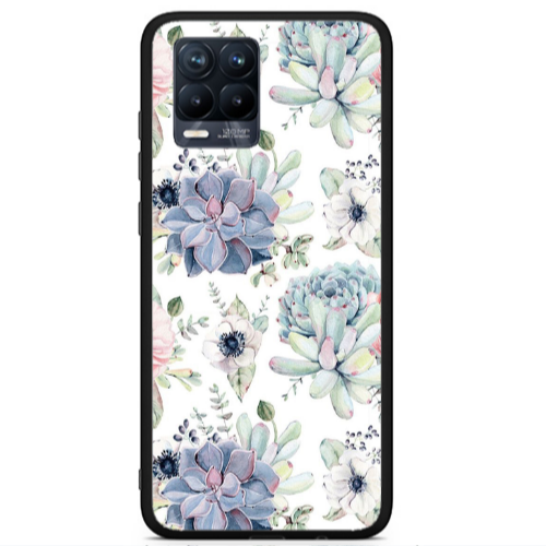 Realme 8 i Flower 56 Black Glossy Θήκη