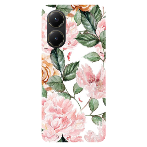 Xiaomi Poco X7 Pro Pink rose and laves Transparent Silicone TPU Θήκη