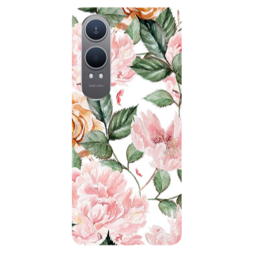 Oneplus Nord Ce 4 lite Pink rose and laves Transparent Silicone TPU Θήκη