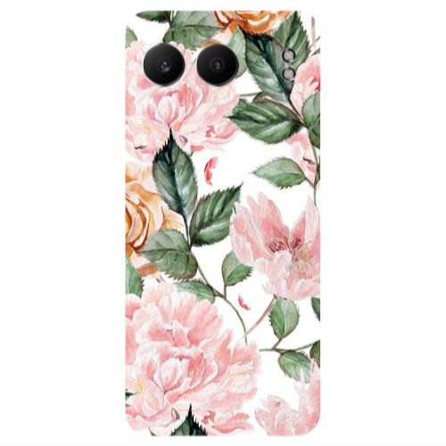 Oneplus Nord 4 Pink rose and laves Transparent Silicone TPU Θήκη