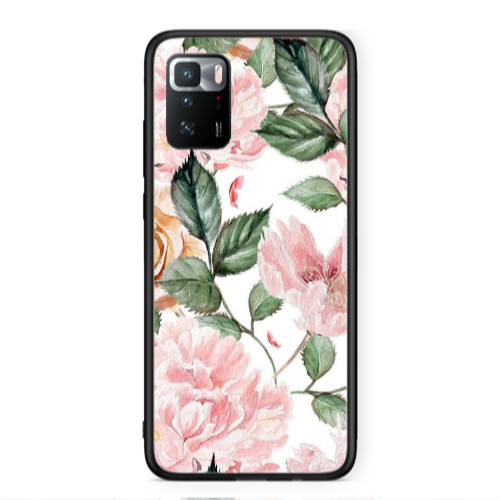 Xiaomi Poco X3 GT Pink rose and laves Black Glossy Θήκη