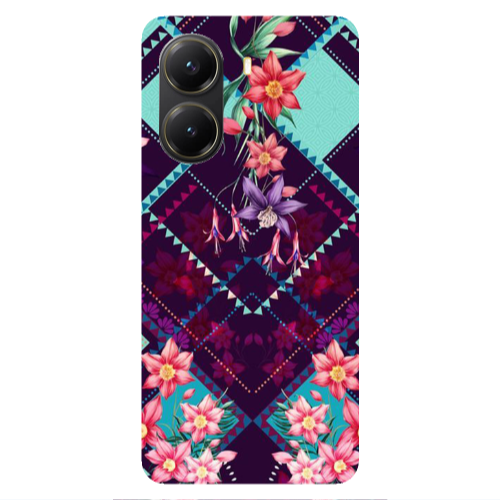 Xiaomi Poco X7 Pro Checkered flowers Transparent Silicone TPU Θήκη