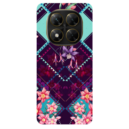 Xiaomi Poco X7 Checkered flowers Transparent Silicone TPU Θήκη