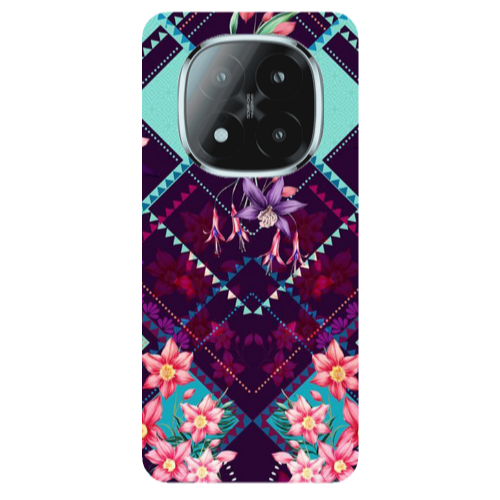 Xiaomi Redmi Note 14 Pro + 5g Checkered flowers Transparent Silicone TPU Θήκη