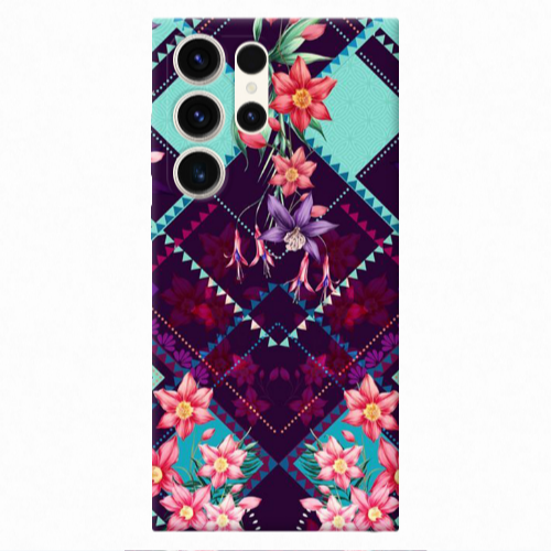 Samsung S25 Ultra Checkered flowers Transparent Silicone TPU Θήκη