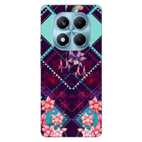 Xiaomi Redmi Note 14 Pro Checkered flowers Transparent Silicone TPU Θήκη
