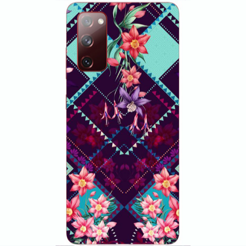 Samsung S20 FE Checkered flowers Transparent Silicone TPU Θήκη
