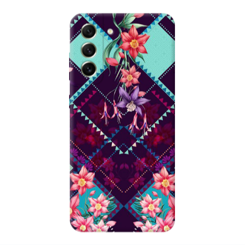 Samsung S22 Checkered flowers Transparent Silicone TPU Θήκη