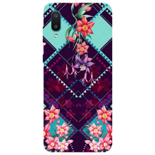 Samsung A02 Checkered flowers Transparent Silicone TPU Θήκη