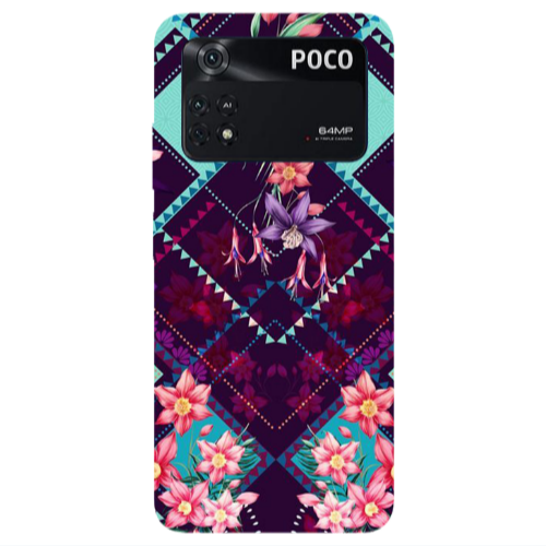 Xiaomi Poco M4 Pro 4G Checkered flowers Transparent Silicone TPU Θήκη