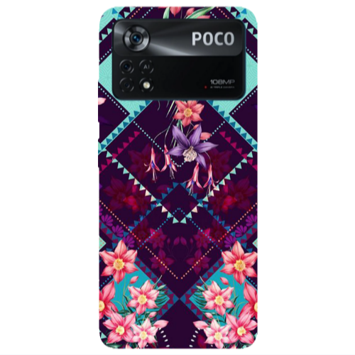 Xiaomi Poco X4 Pro Checkered flowers Transparent Silicone TPU Θήκη