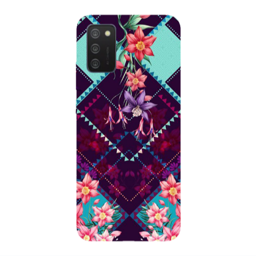 Samsung A03S Checkered flowers Transparent Silicone TPU Θήκη
