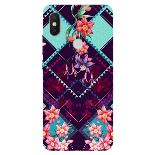 Xiaomi Redmi S2 Checkered flowers Transparent Silicone TPU Θήκη