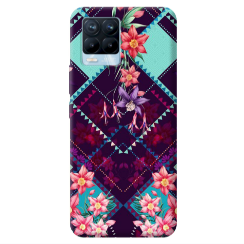 Realme 8 Pro Checkered flowers Transparent Silicone TPU Θήκη