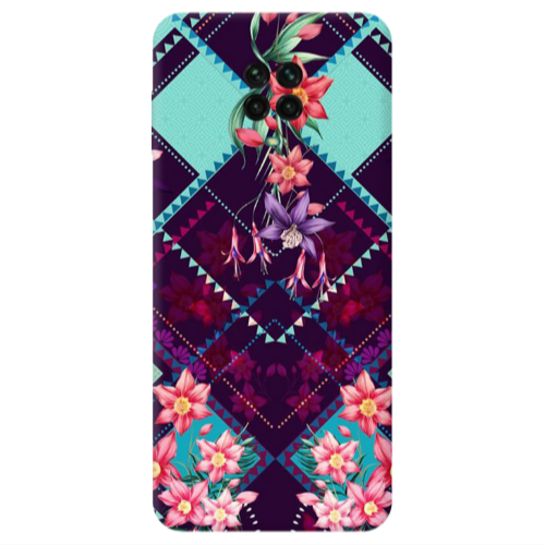 Xiaomi Redmi Note 9S Checkered flowers Transparent Silicone TPU Θήκη