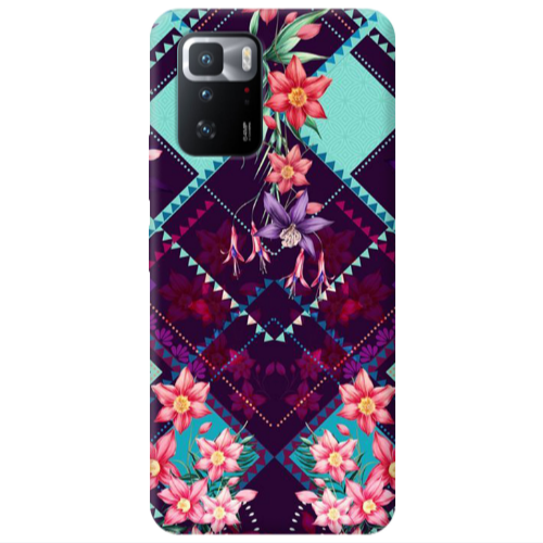 Xiaomi Poco X3 GT Checkered flowers Transparent Silicone TPU Θήκη