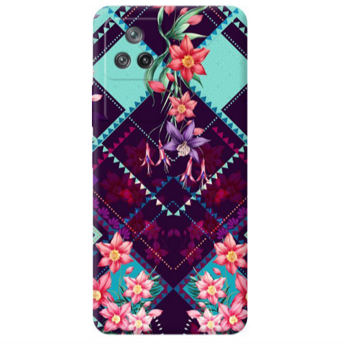 Xiaomi Poco F4 Checkered flowers Transparent Silicone TPU Θήκη