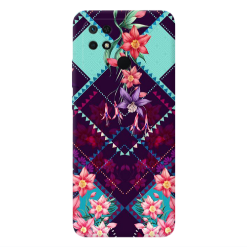 Xiaomi Poco C40 Checkered flowers Transparent Silicone TPU Θήκη