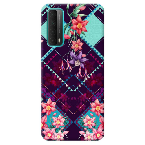Huawei P Smart 2021 Checkered flowers Transparent Silicone TPU Θήκη