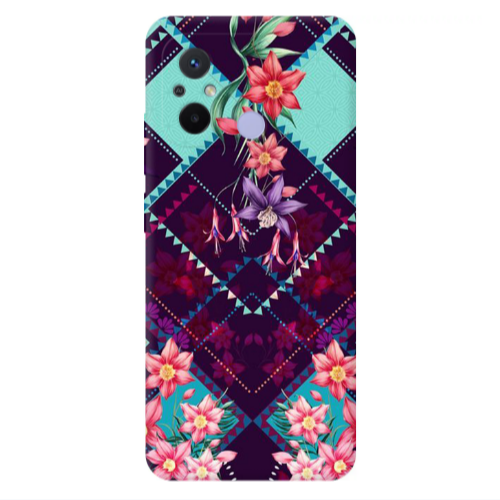 Xiaomi Redmi 12C Checkered flowers Transparent Silicone TPU Θήκη