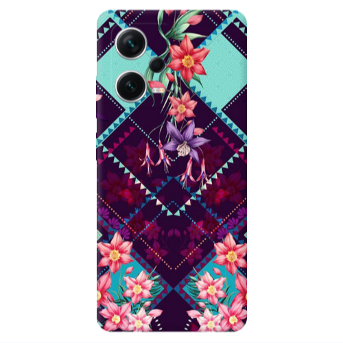 Xiaomi Redmi Note 12 5G Checkered flowers Transparent Silicone TPU Θήκη