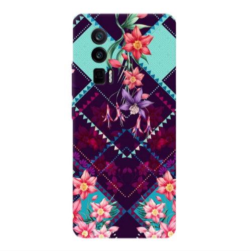 Xiaomi Poco F5 Pro Checkered flowers Transparent Silicone TPU Θήκη