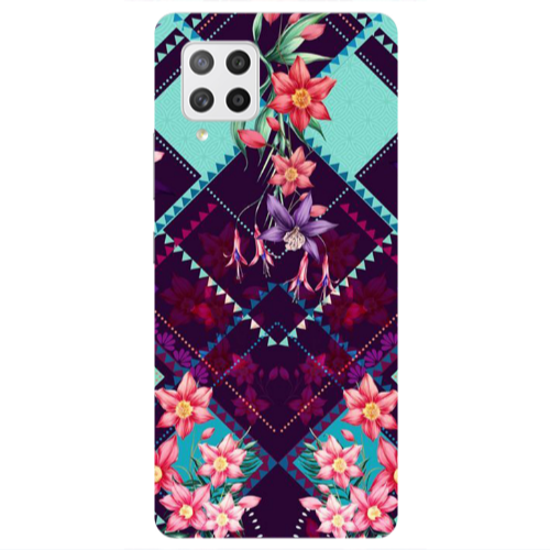 Samsung A42 5G Checkered flowers Transparent Silicone TPU Θήκη