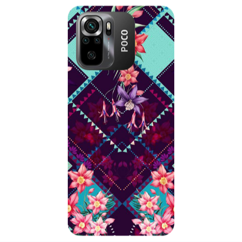Xiaomi Poco M5 s Checkered flowers Transparent Silicone TPU Θήκη