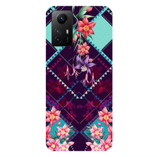 Xiaomi Redmi Note 12s Checkered flowers Transparent Silicone TPU Θήκη