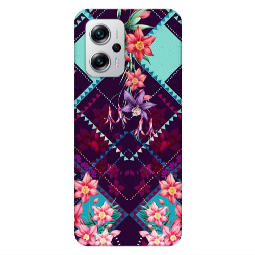 Xiaomi Poco X4 GT Checkered flowers Transparent Silicone TPU Θήκη
