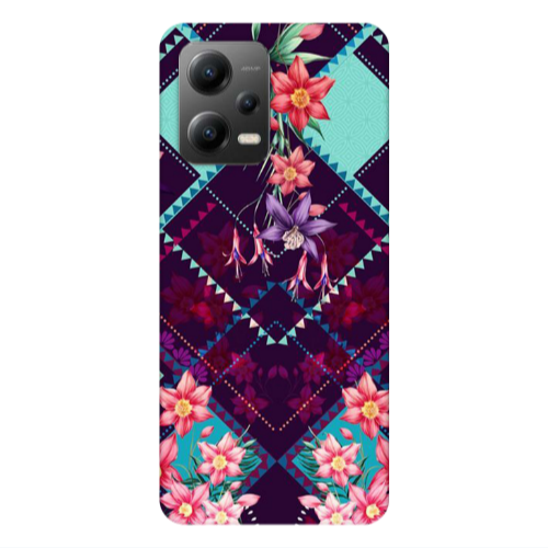 Xiaomi Poco X5 Checkered flowers Transparent Silicone TPU Θήκη
