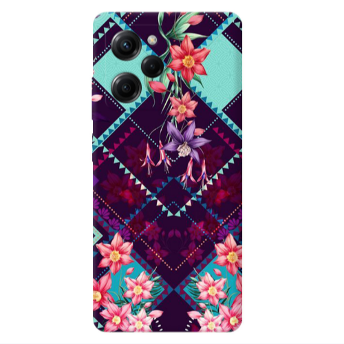 Xiaomi Poco X5 Pro Checkered flowers Transparent Silicone TPU Θήκη