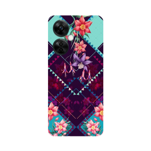 Oneplus Nord CE 3 Lite 5G Checkered flowers Transparent Silicone TPU Θήκη