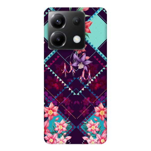 Xiaomi Poco X6 5G Checkered flowers Transparent Silicone TPU Θήκη