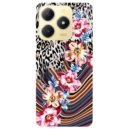 Realme C61 Leopar patterned Transparent Silicone TPU Θήκη