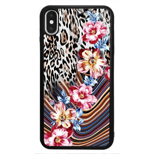Apple iPhone X Leopar patterned Black Glossy Θήκη