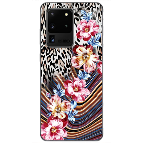 Samsung S20 Ultra Leopar patterned Transparent Silicone TPU Θήκη